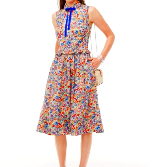 J. Crew Liberty of London Multicolor Floral Midi Dress - Picture 2 of 8